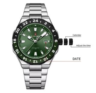 Reloj Naviforce Hombre Verde y Plateado