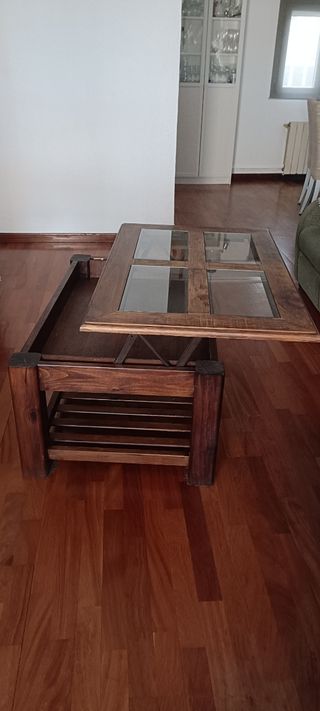 Mesa de centro madera y cristal