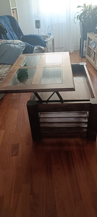 Mesa de centro madera y cristal