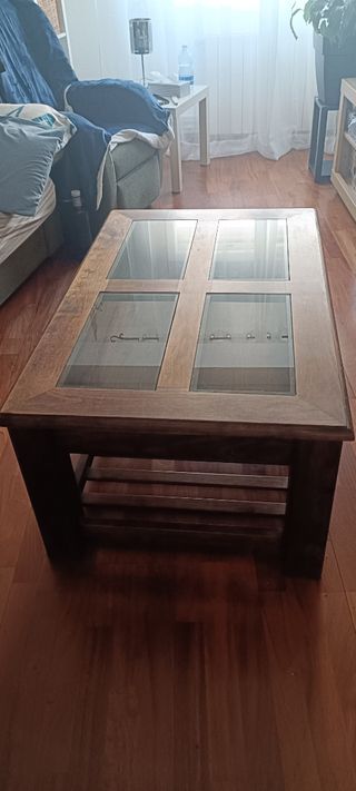 Mesa de centro madera y cristal