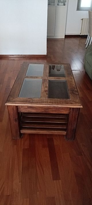 Mesa de centro madera y cristal