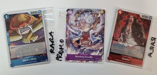 3 Cartas One Piece: Luffy, Shanks, Who's Who
