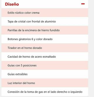 Cocina de gas butano 90 cm Rústica Crema
COCI90BRC
