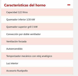 Cocina de gas butano 90 cm Rústica Crema
COCI90BRC