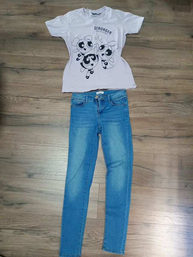 Conjunto camiseta y pantalón vaquero