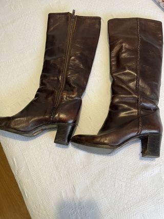 Botas altas piel marrón Yanko mujer