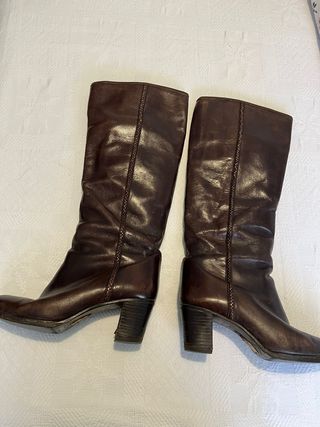 Botas altas piel marrón Yanko mujer