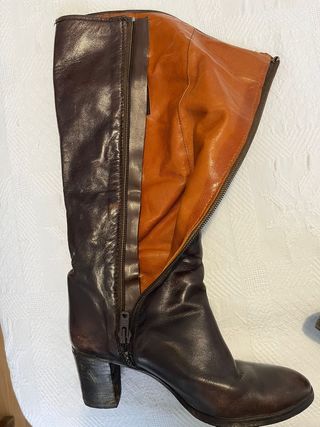 Botas altas piel marrón Yanko mujer