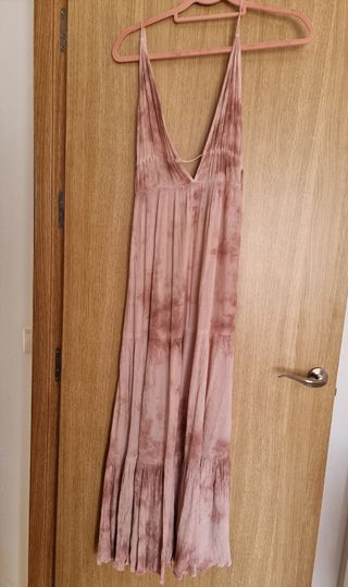 Vestido largo tie-dye rosa 