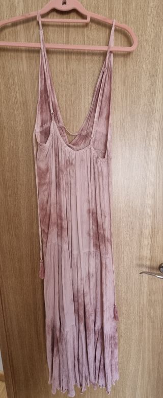 Vestido largo tie-dye rosa 