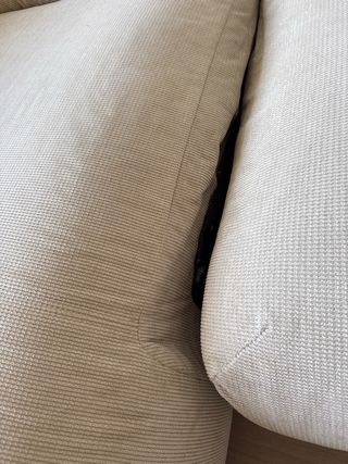 Divano chaiselongue beige a 4 posti