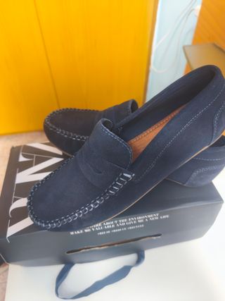 Zapatos de vestir Zara azul marino talla 39