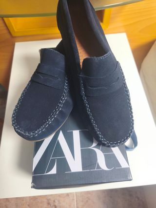 Zapatos de vestir Zara azul marino talla 39