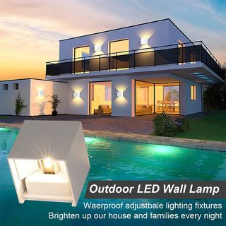 8 Lampade Parete LED Cubo Bianco Oro Nuove FD010
