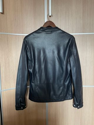 Chaqueta Polipiel Zara Hombre Negra