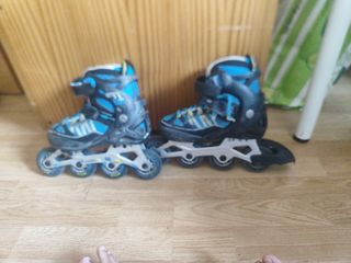 Pack Patines en Línea Niños Azul y Negro