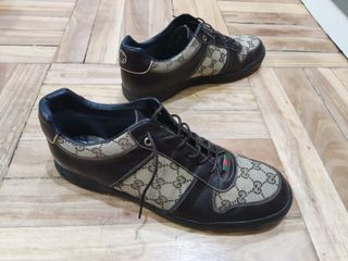 Zapatillas Gucci Piel Talla 44/45 Beige/Marrón