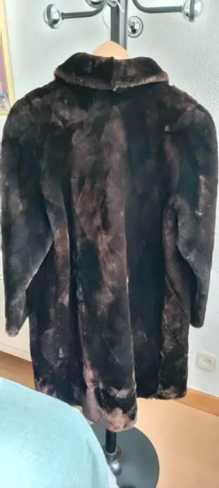 Abrigo de muton mujer marrón