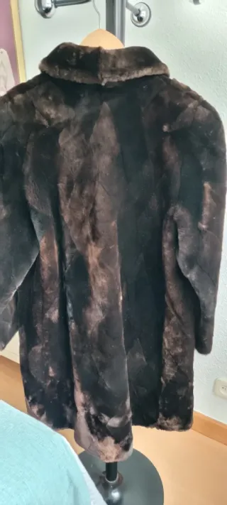 Abrigo de muton mujer marrón