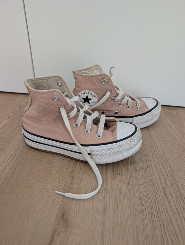 Converse niña plataforma rosa