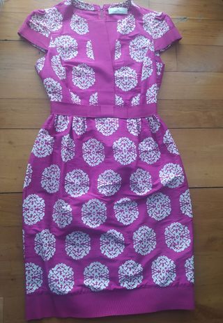 Vestido Carolina Herrera rosa y blanco