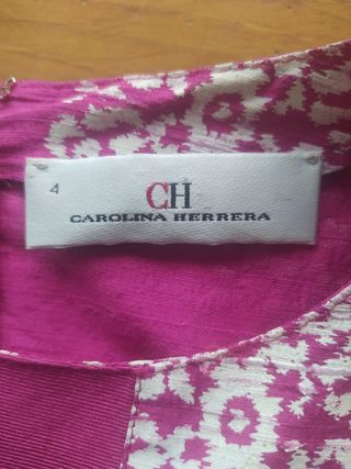 Vestido Carolina Herrera rosa y blanco