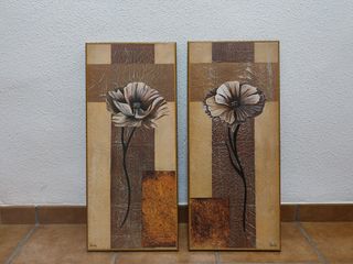 Juego de 2 cuadros decorativos florales