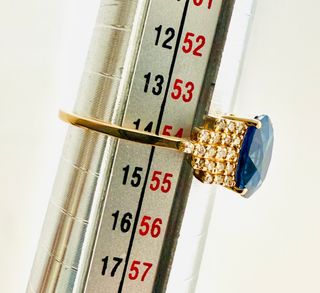 Anillo 14k Zafiro y Diamantes + IGI Certificado 