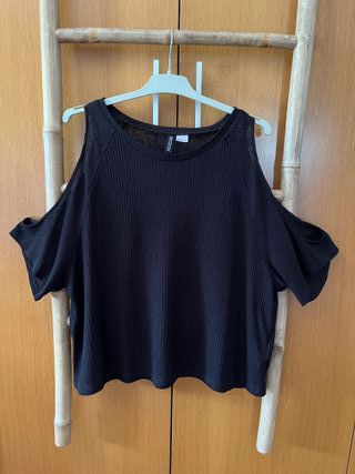 Camiseta H&M Divided Negra Manga Corta