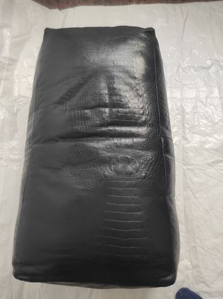 Puff Zara Home Piel Cocodrilo Negro