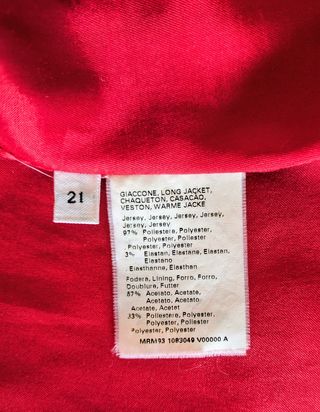 Giacca rossa Persona tg 21