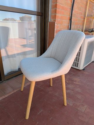 Silla Comedor Beige Tela - 6 Disponibles