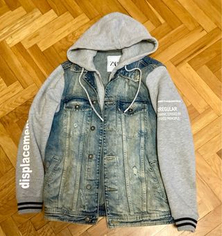 Cazadora vaquera con mangas algodón Zara 