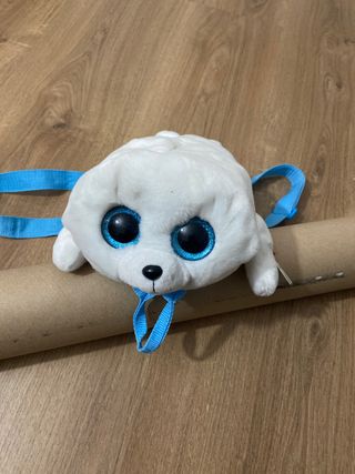 Mochila Ty Peluche Blanca Ojos Azules