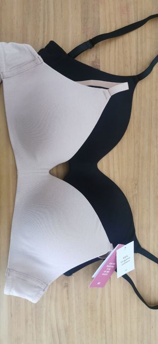 Pack 2 Sujetadores sin aros beige & negro 