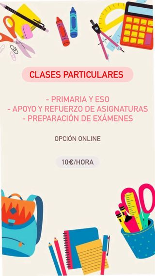 Clases particulares, presenciales u online