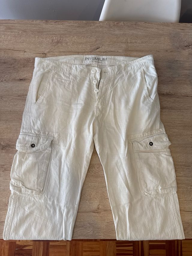 Pantalones lino blancos Jack&Jones