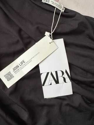 Body Zara Negro Asimétrico Drapeado