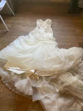 Vestido de Novia Beige/Blanco