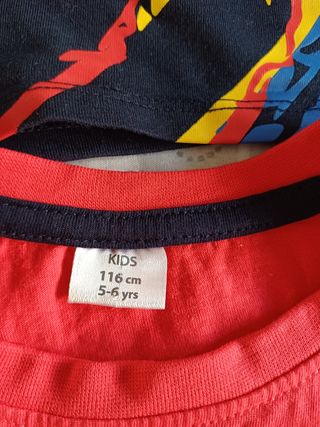 Lote 4 camisetas niño cortas
 talla 5 /6 años