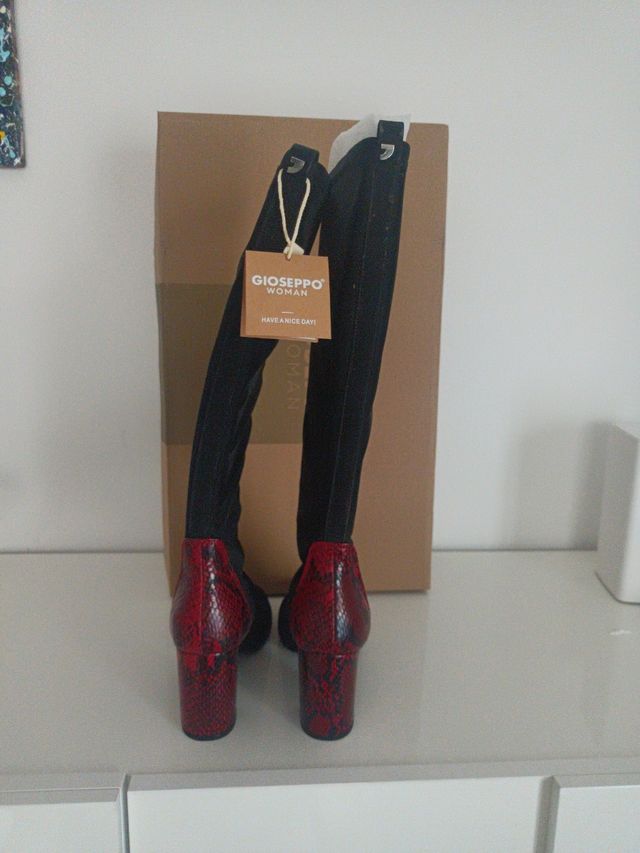 Stivali Gioseppo originali n.36 neri con tacco ros