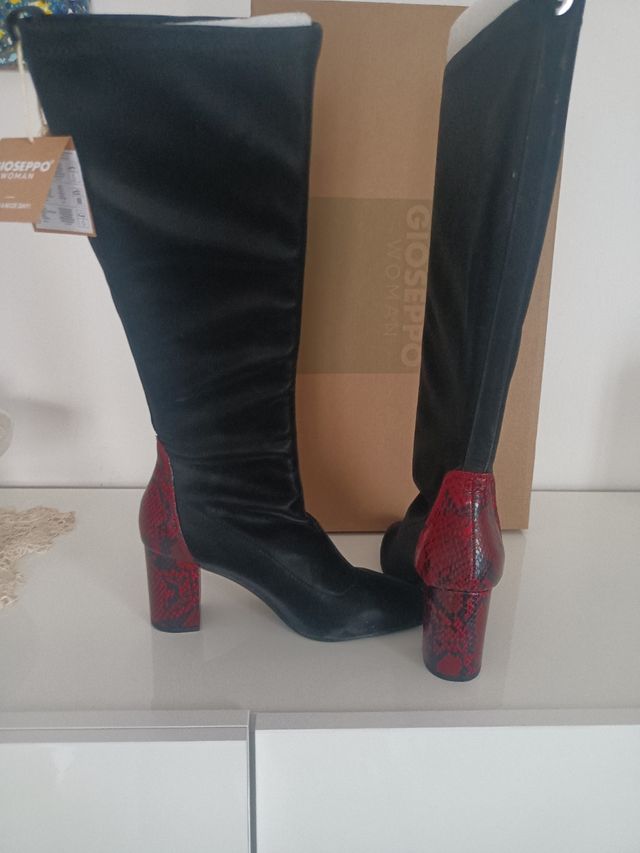 Stivali Gioseppo originali n.36 neri con tacco ros