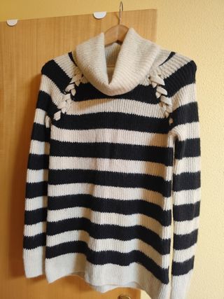 Jersey Hollister rayas cuello alto talla s