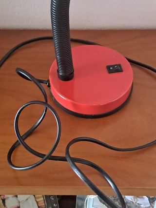 Lampada da scrivania rossa e nero vintage