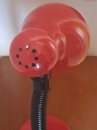 Lampada da scrivania rossa e nero vintage