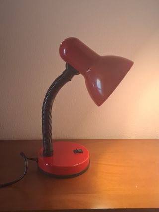 Lampada da scrivania rossa e nero vintage