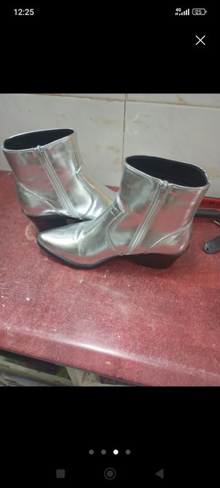 Botines plateados mujer be you