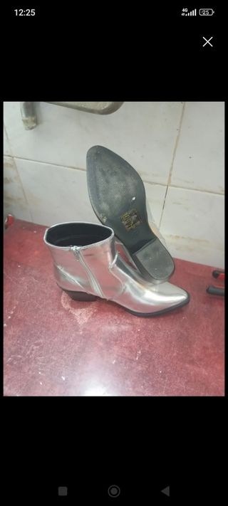 Botines plateados mujer be you