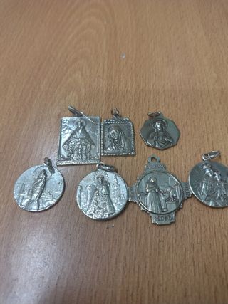 Lote 7 Medallas Plata Religiosas Vírgenes