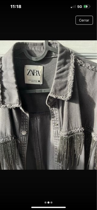 Cazadora Zara con flecos y pedrería
